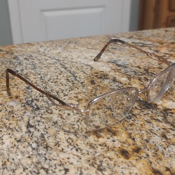 Bulova Alamosa Eyeglasses Frame Women's Rose Gold Half Rim Rectangular 52-17-135 - Picture 3 of 10